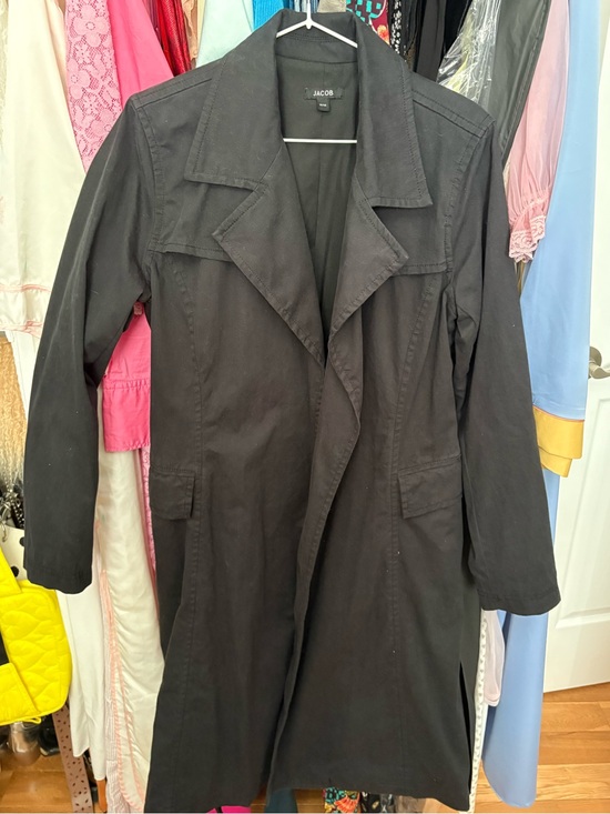 Jacob Jackets & Blazers - Jacob Long Trench Coat with Notch Lapel & Tie Belt